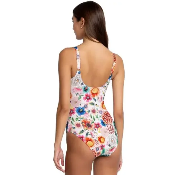 Johnny Was / Mirror Palace Tank One Piece / Boho Floral Swimsuit - Picture 3 of 4